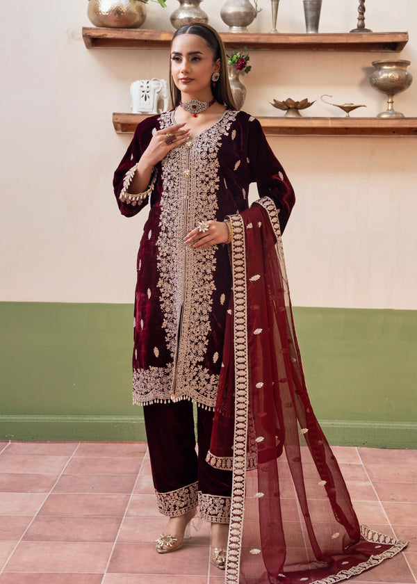 Rosy Maroon valvetine